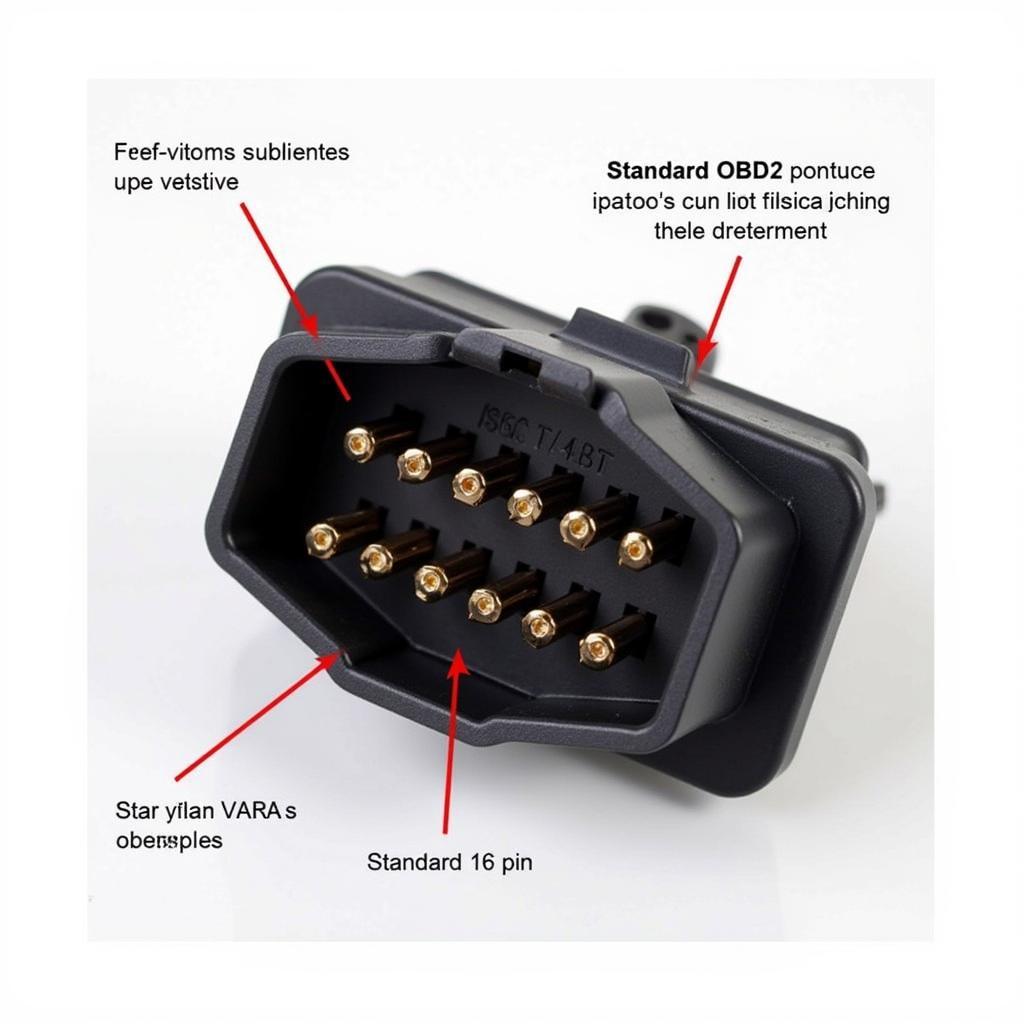 16 Pin OBD2 Connector Close-up