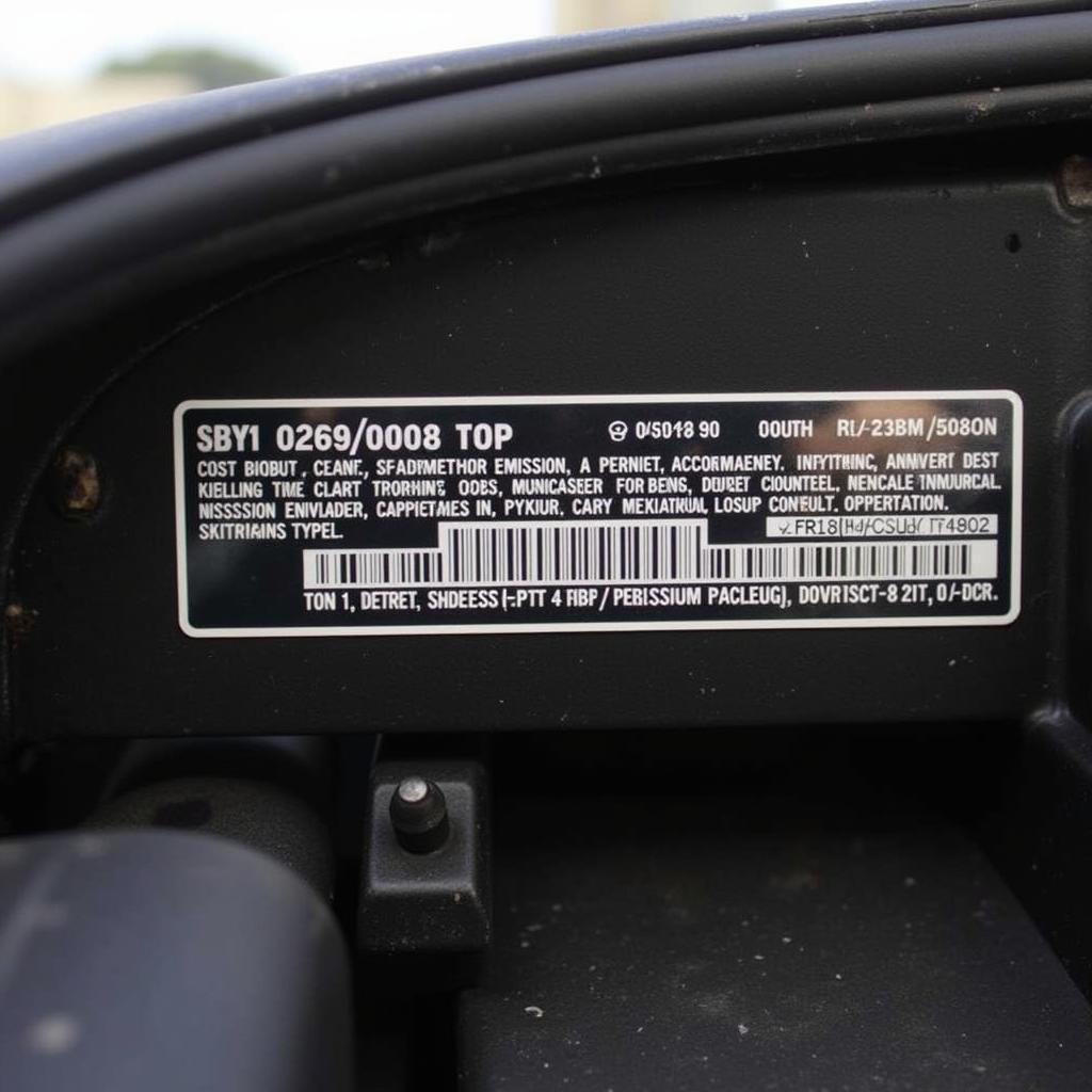 VECI Label on a 1992 F150