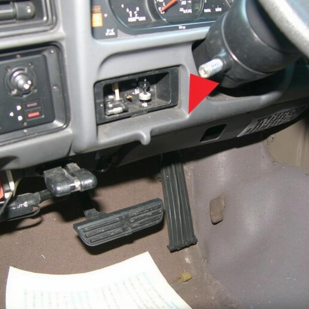 1993 Dodge W250 OBD2 Connector Location Under Dashboard