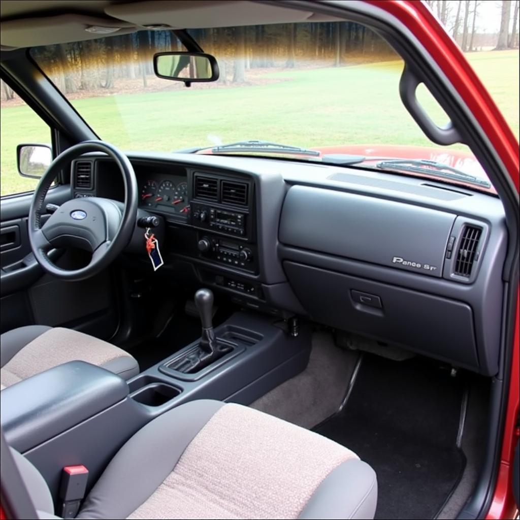 Locating the OBD2 port under the dashboard of a 1994 Ford Ranger