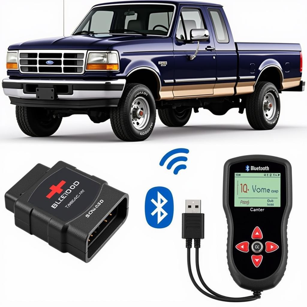 Bluetooth OBD2 Scanner Connected to a 1995 F250