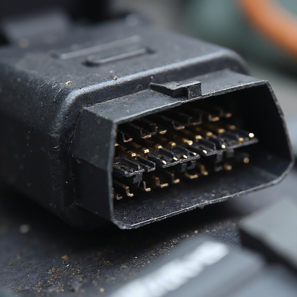 Close-up of OBD2 Connector in 1996 Toyota Tercel