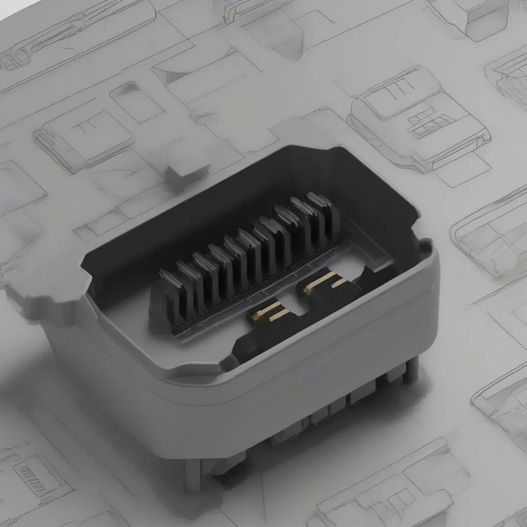 Close-up view of the OBD2 port connector in a 2000 BMW Z3