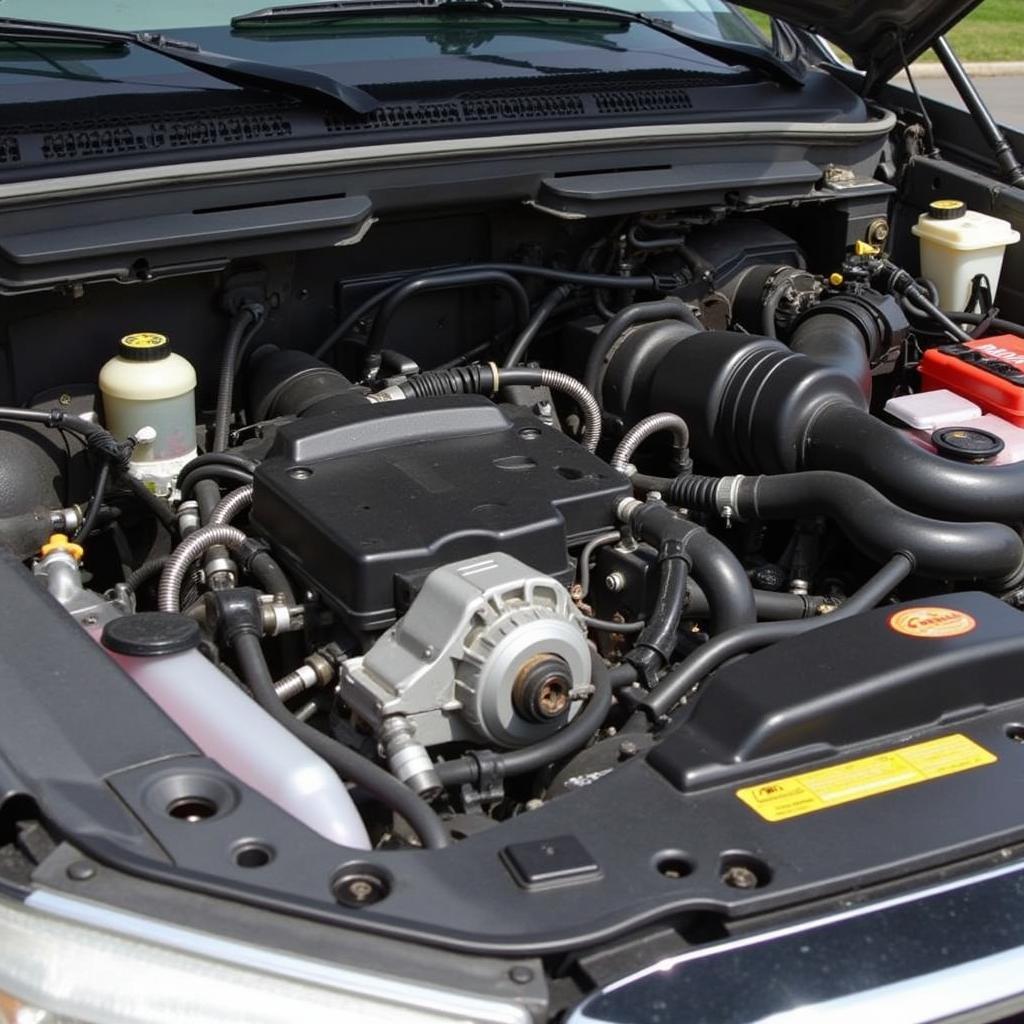 Inspecting the Engine Bay of a 2000 Dodge Ram 1500