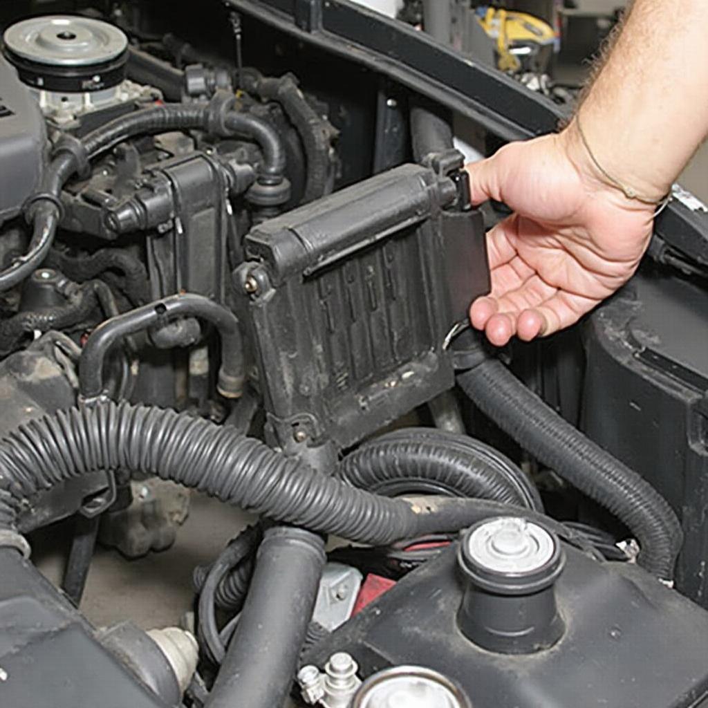 Inspecting the ECU in a 2001 Tahoe