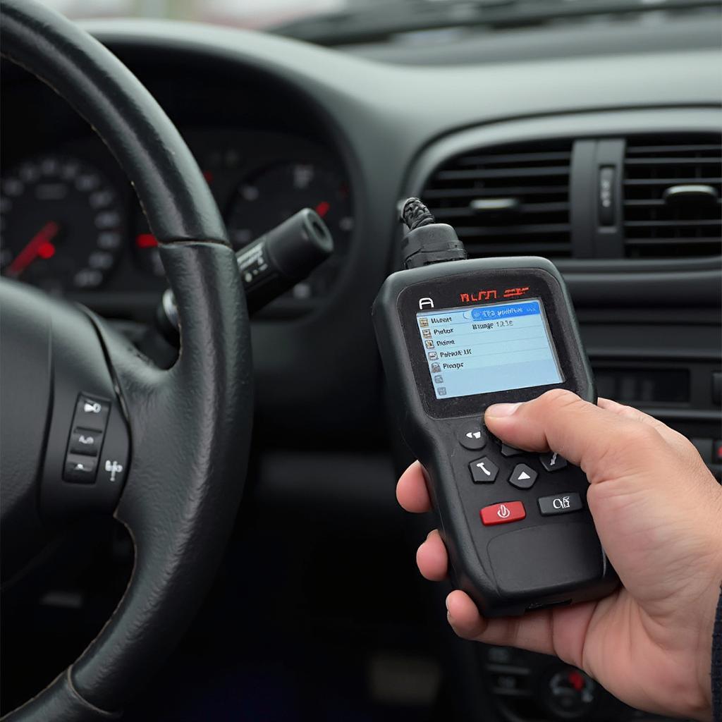 Mechanic Diagnosing P0171 Code in 2002 Saturn SL with OBD2 Scanner