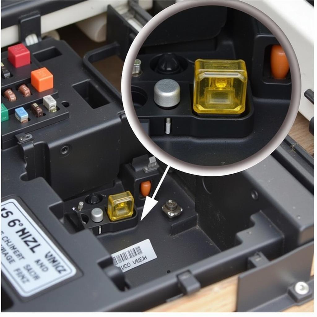 Close-up of the OBD2 fuse in a 2002 Subaru Forester