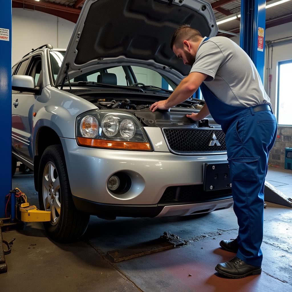 2003 Mitsubishi Outlander at Mechanic Shop