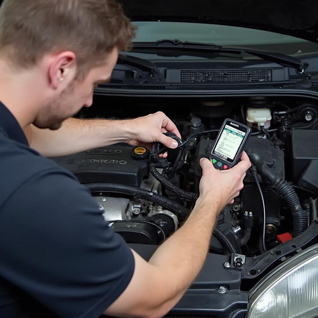 Mechanic Diagnosing a 2004 Suzuki Verona EX Engine