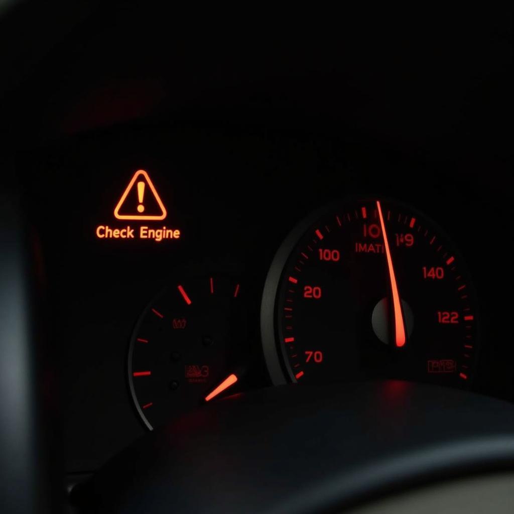 2006 Pontiac Solstice dashboard with check engine light illuminated