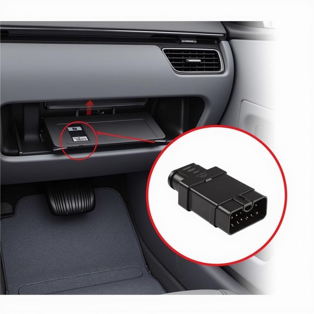 2012 Toyota Corolla OBD2 Port Location under the Dashboard