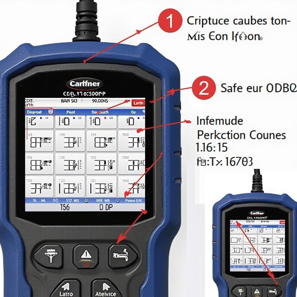 OBD2 Scanner Display Showing Diagnostic Data