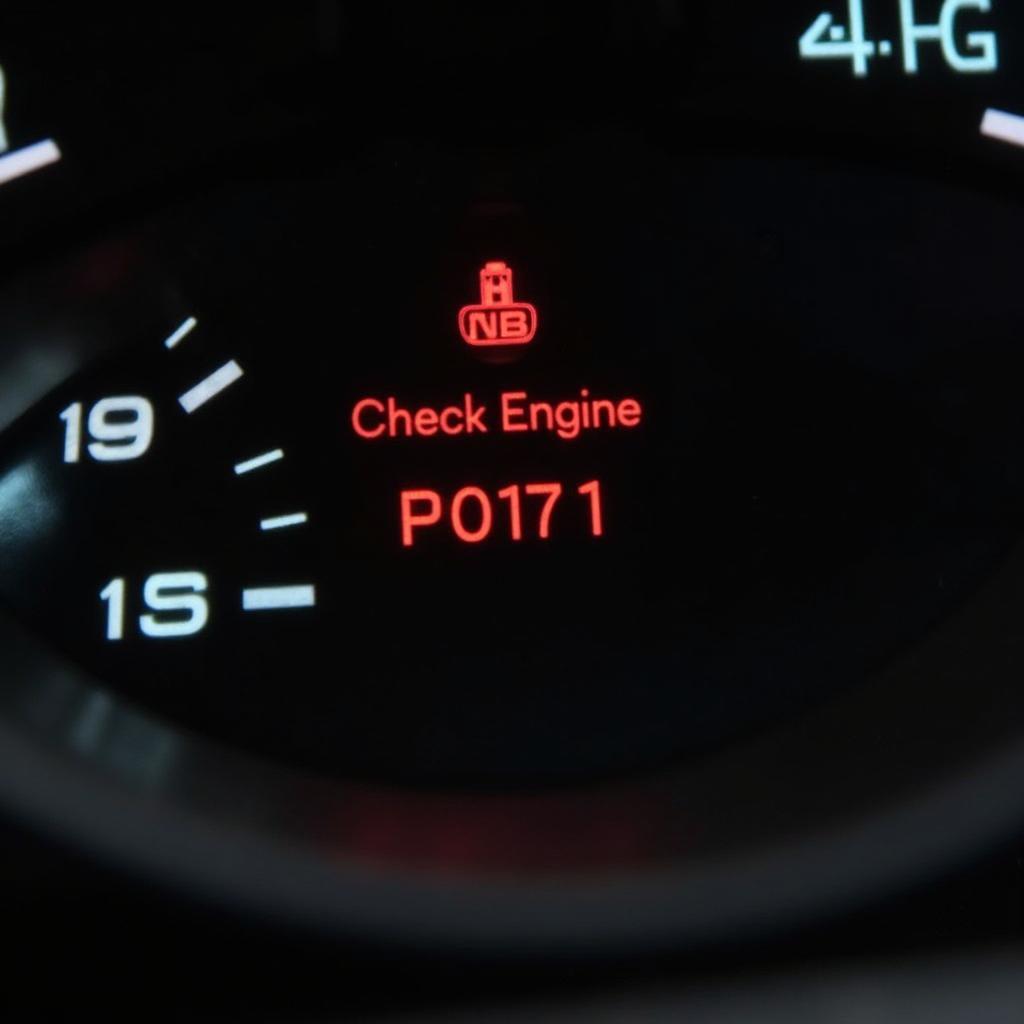 2016 Impala Dashboard with Check Engine Light On