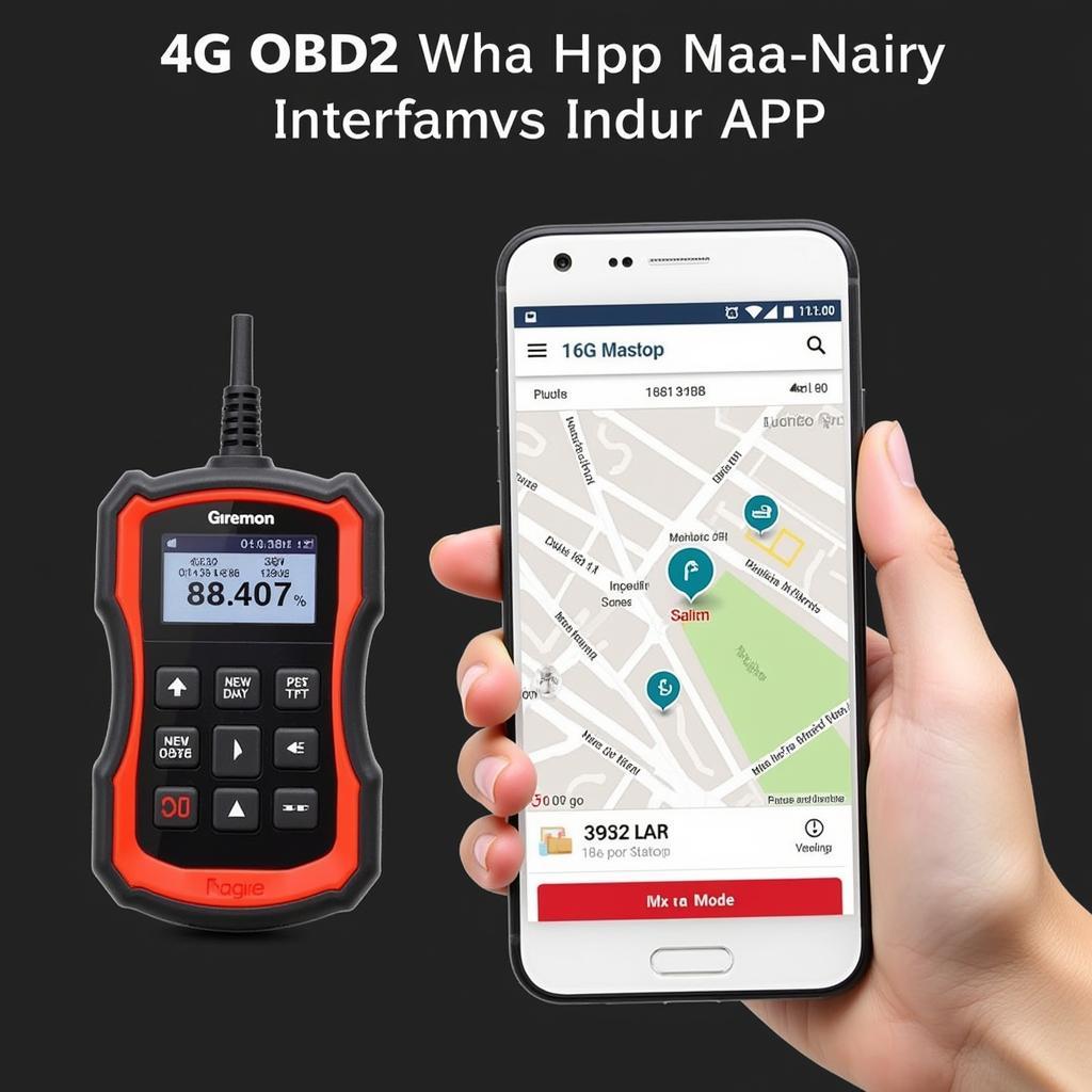 Smartphone App Displaying Remote Vehicle Data from a 4G OBD2 Scanner