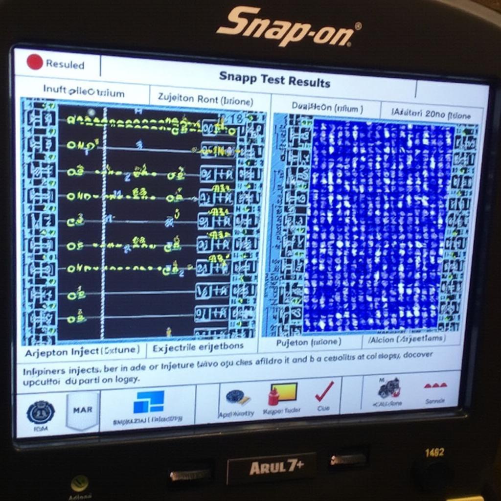 7.3 Powerstroke Injector Buzz Test Results on Snap-on Scanner Screen