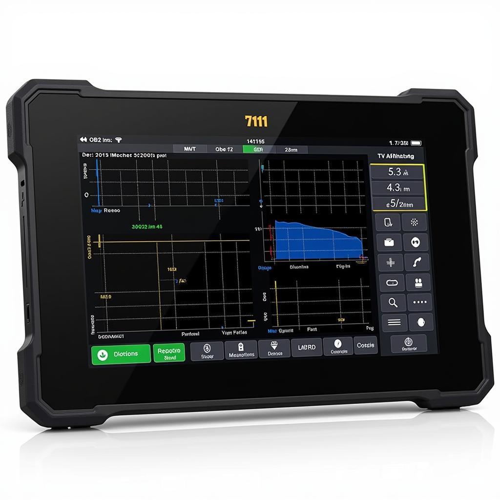 7111 OBD2 Tablet Displaying Diagnostic Data on Screen