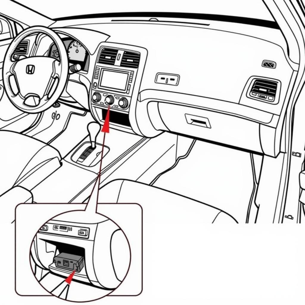 8th gen Honda Civic OBD2 port location