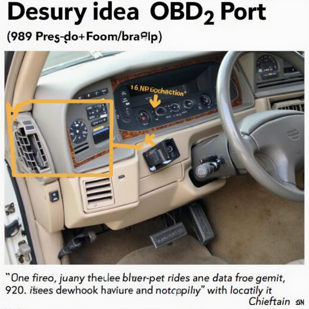 OBD2 Port Location Under the Dashboard of a 98 Winnebago Chieftain