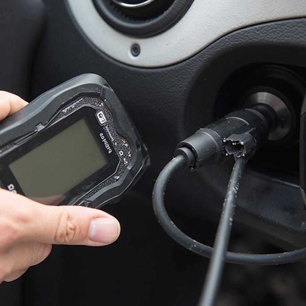 Connecting the Actron CP9035 OBD2 Scanner to a car's OBD2 port