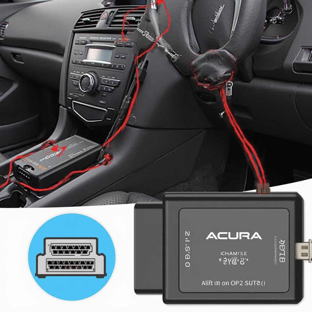 Acura OBD1 to OBD2 Adapter in Use