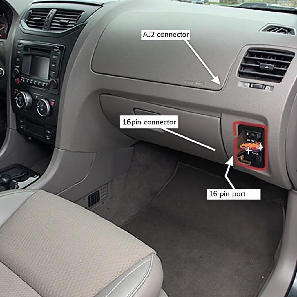 AI2 OBD2 Port Location under the Dashboard