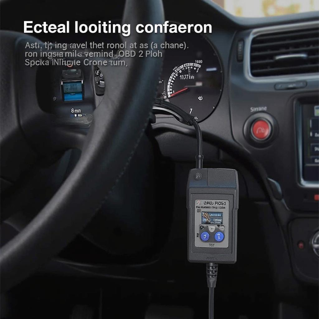 AL200 OBD2 Scanner Connected to Car OBD Port