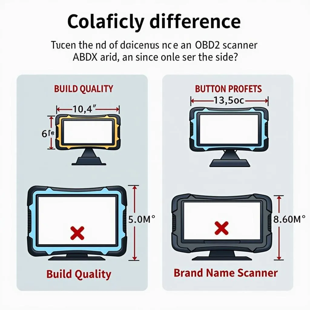 Two OBD2 scanners, one from ALDI and one from a recognized brand, placed side by side