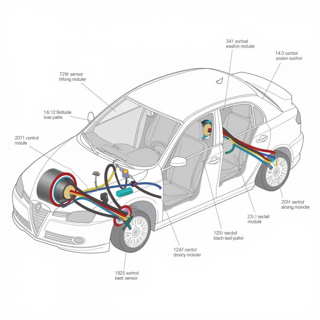 Schematic diagram of an Alfa Romeo airbag system