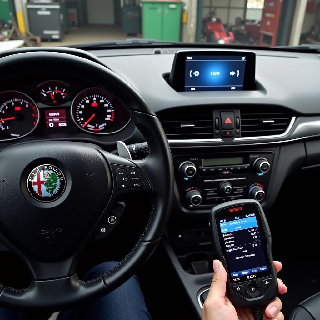 Alfa Romeo Connected to OBD2 Scanner