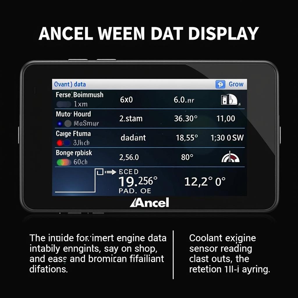 Ancel AD410 OBD2 Scanner displaying engine data