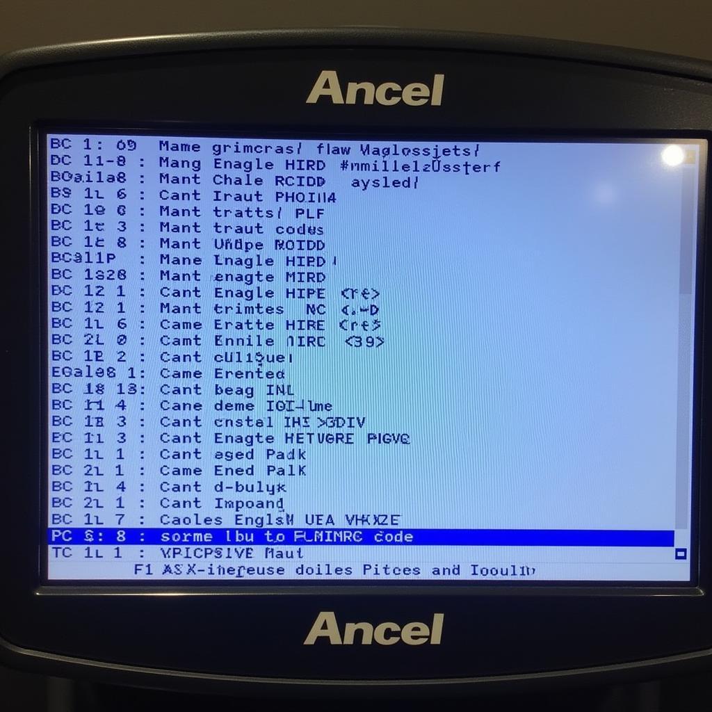 Ancel OBD2 Scanner Displaying Engine Codes