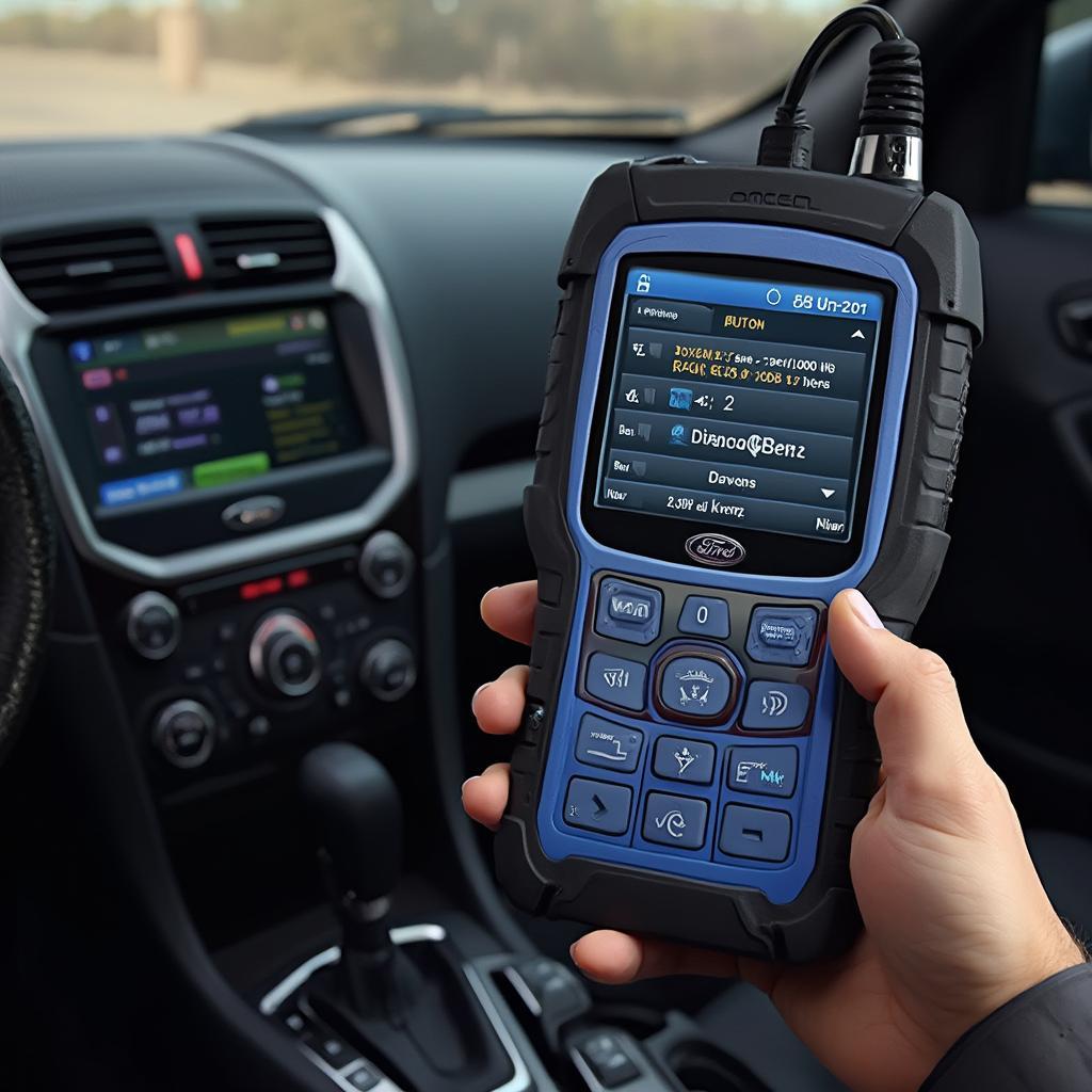 Ancel OBD2 Scanner Connected to Ford Explorer ST