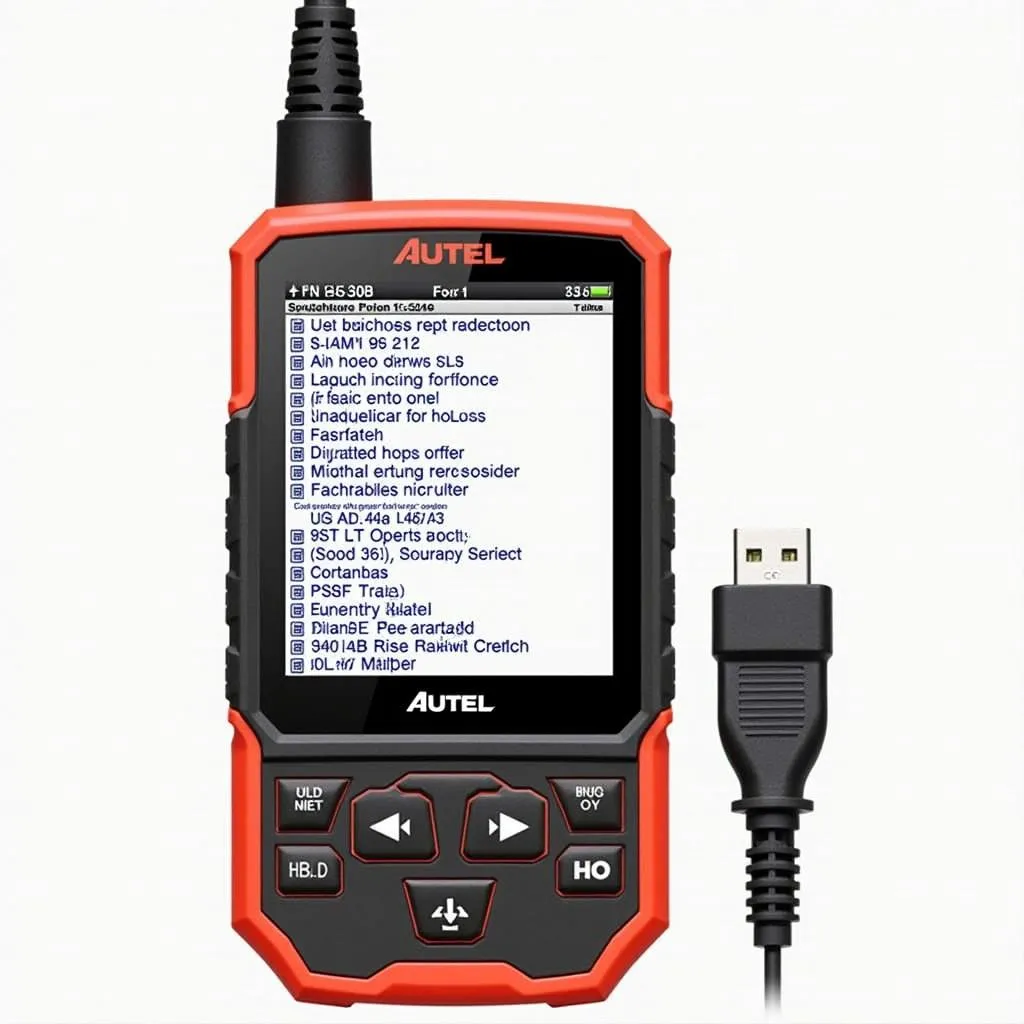 Autel AL539B OBD2 scanner displaying diagnostic trouble codes