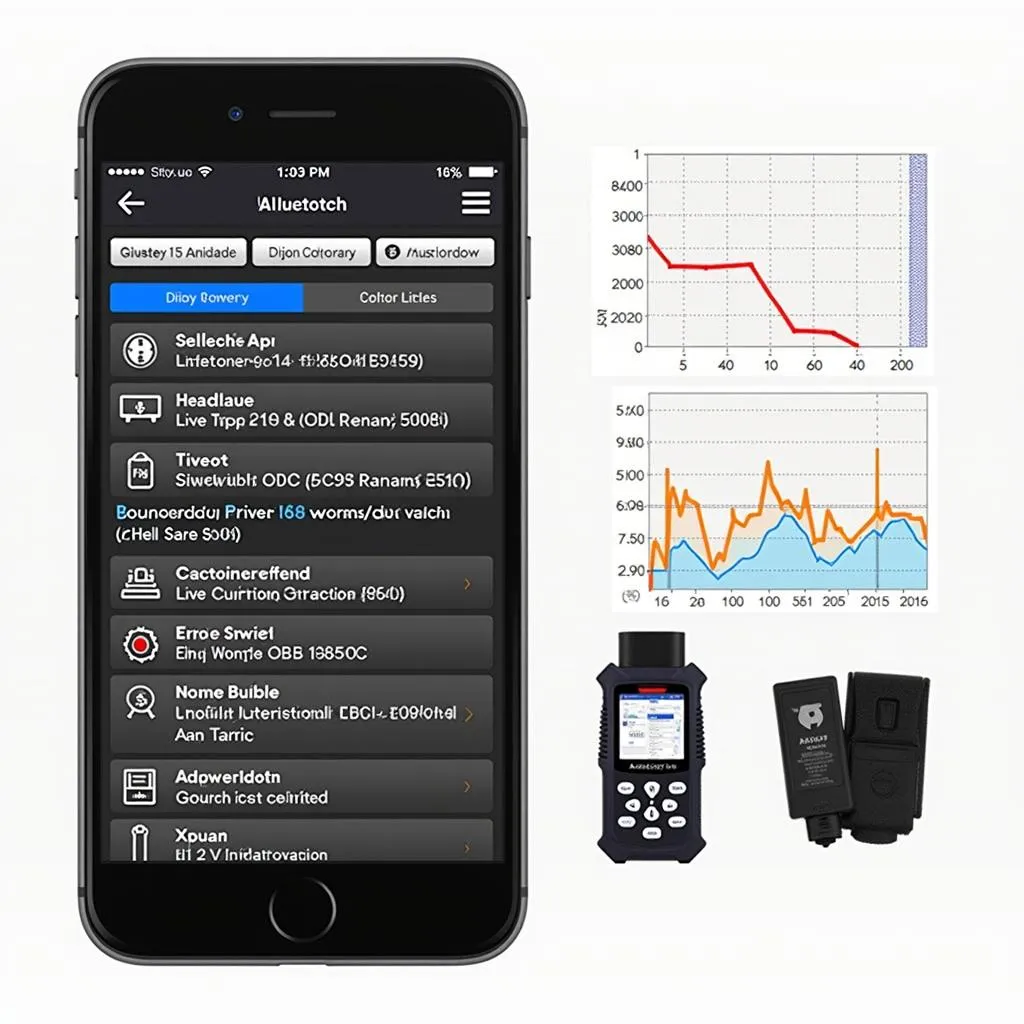 Autel Bluetooth OBD2 Scanner Features Displayed on a Smartphone