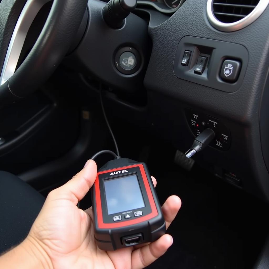 Autel MaxiAP AP200 OBD2 Scanner in Use