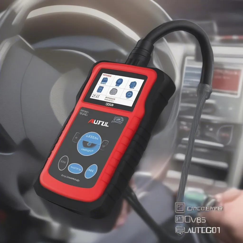 Autel MS300 OBD2 Scanner Displaying Vehicle Diagnostic Data