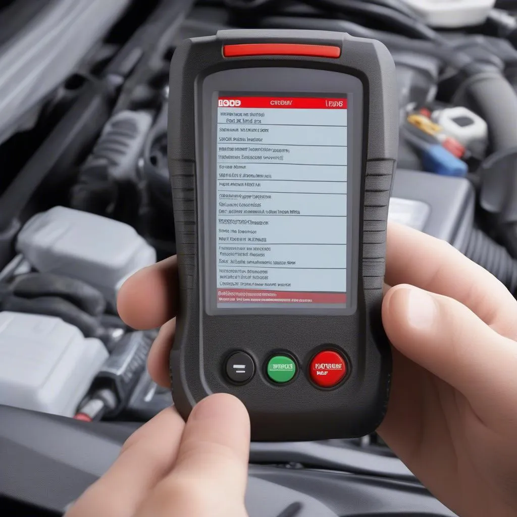 Autel MS309 OBD2 Scanner Displaying Engine Fault Codes