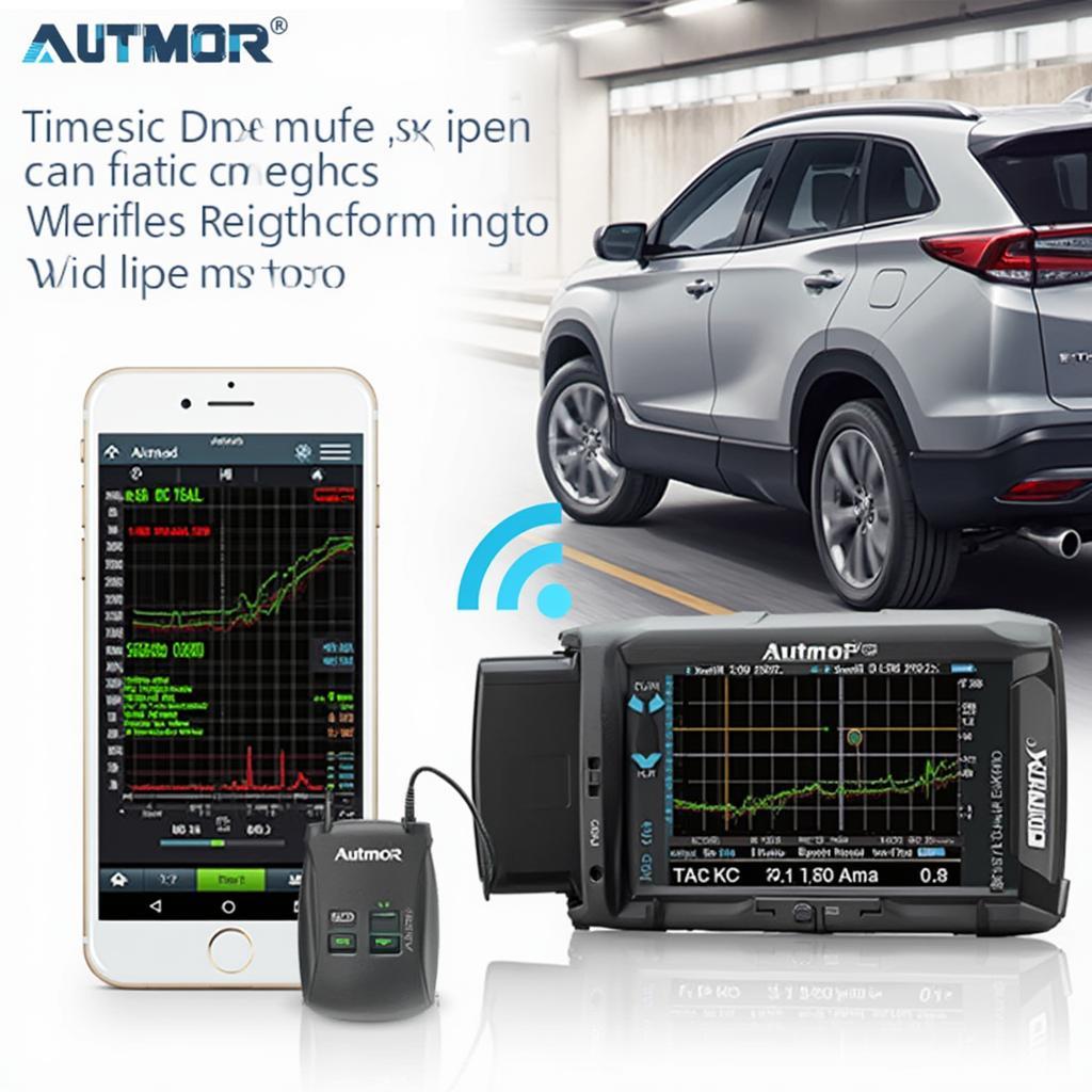 Autmor OBD2 scanner connected to a smartphone