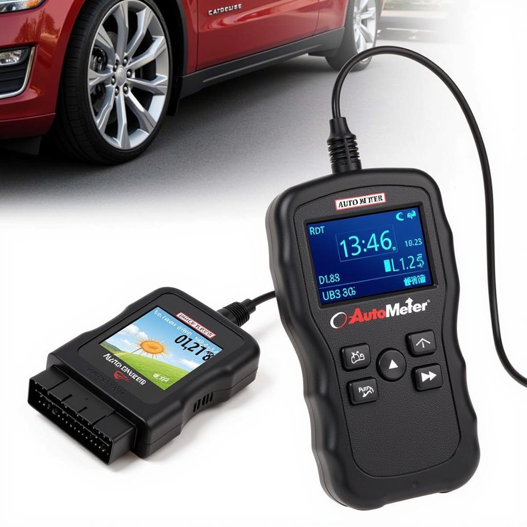 Auto Meter OBD2 Scanner in Use