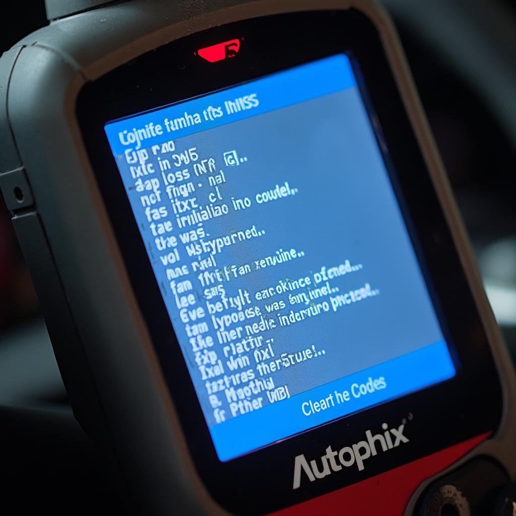 Autophix OBD2 Scanner Displaying Engine Codes