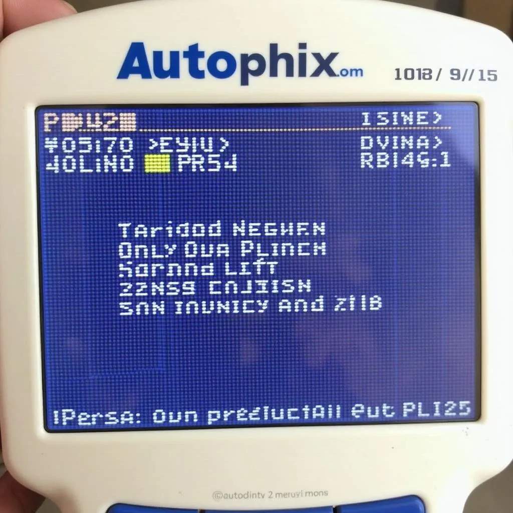 Autophix OBD2 scanner screen showing an error code