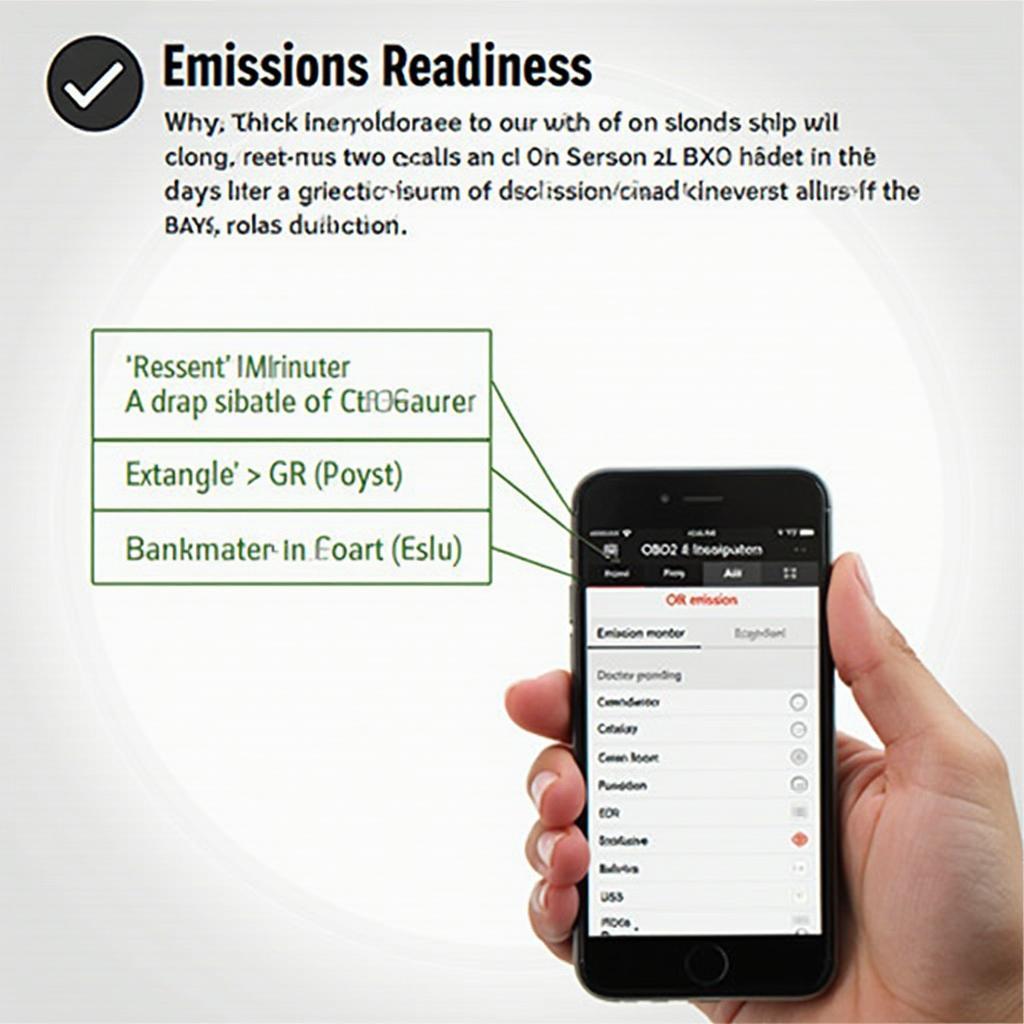 BAFX OBD2 Emissions Readiness Test Results on a Mobile Device