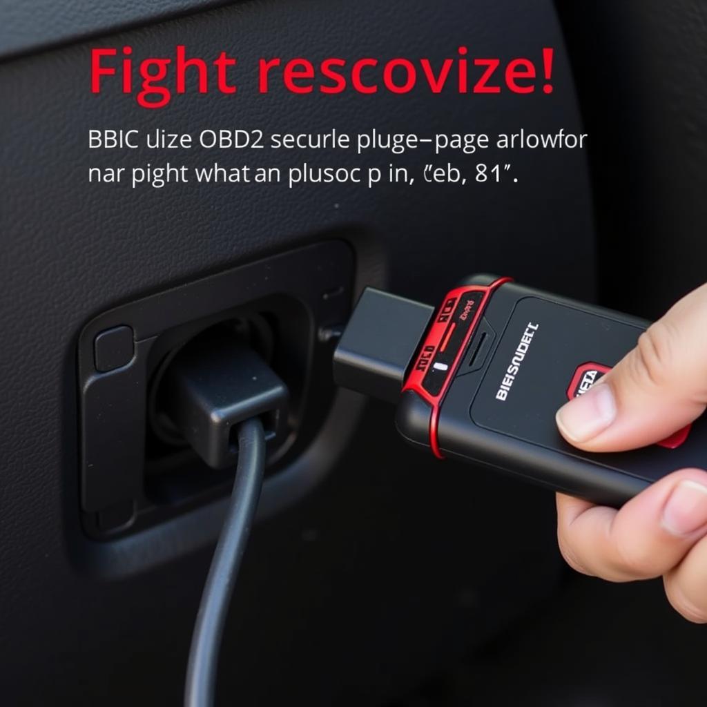 BAFX OBD2 scanner plugged into a car's OBD2 port