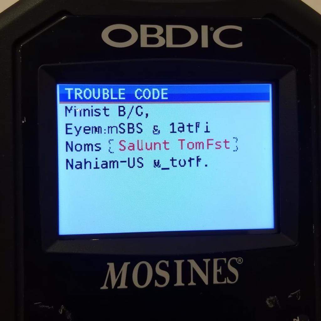 Basic OBD2 Code Reader Display