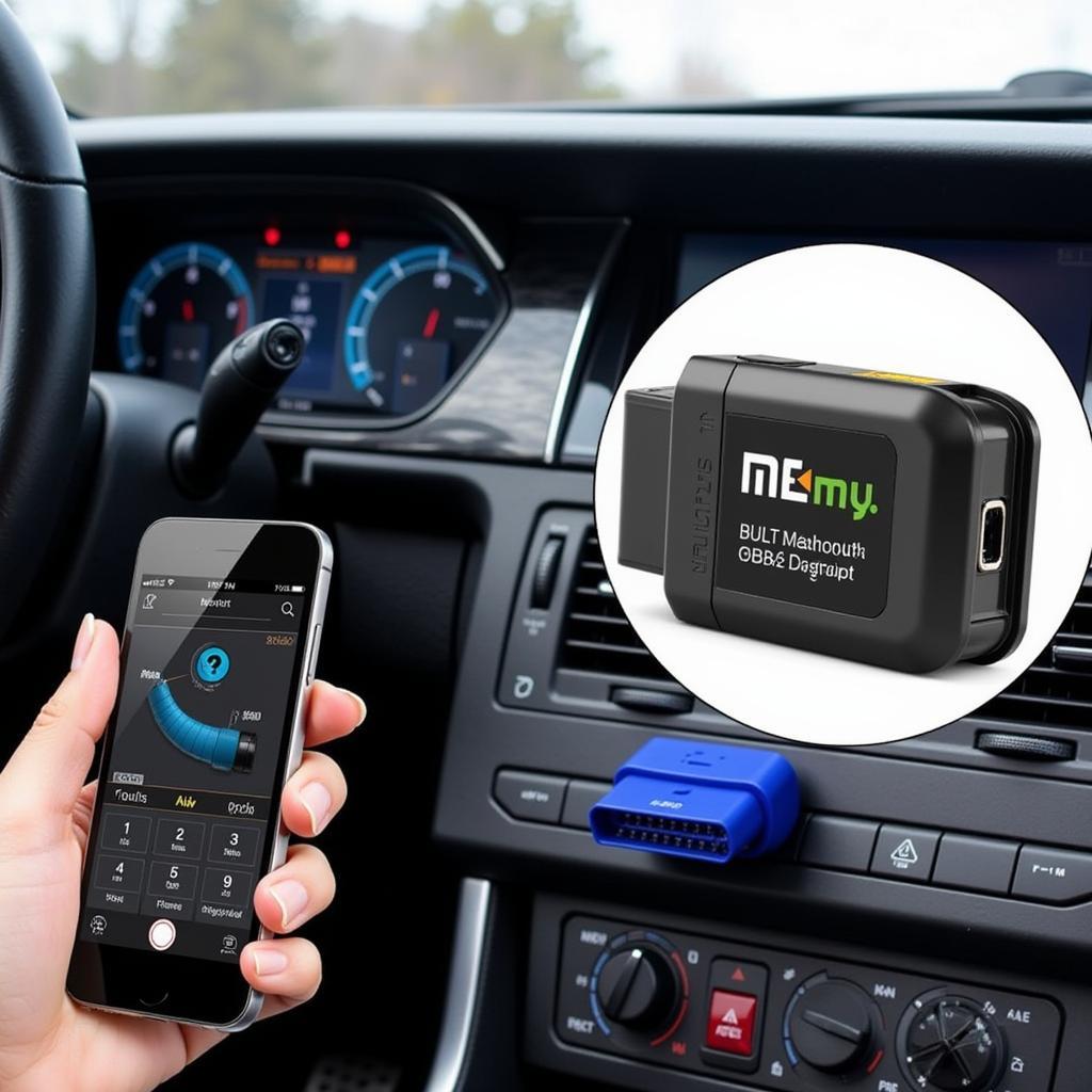 Bluetooth OBD2 Scanner Connected to Smartphone