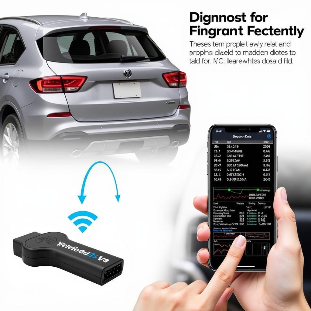 Smartphone connected to OBD2 scanner via Bluetooth