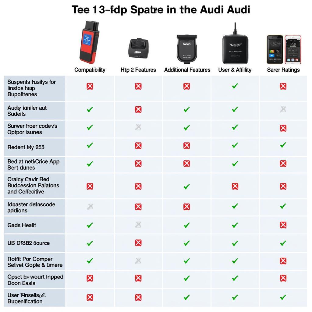 Comparison Chart of Top OBD2 Scanners for Audi