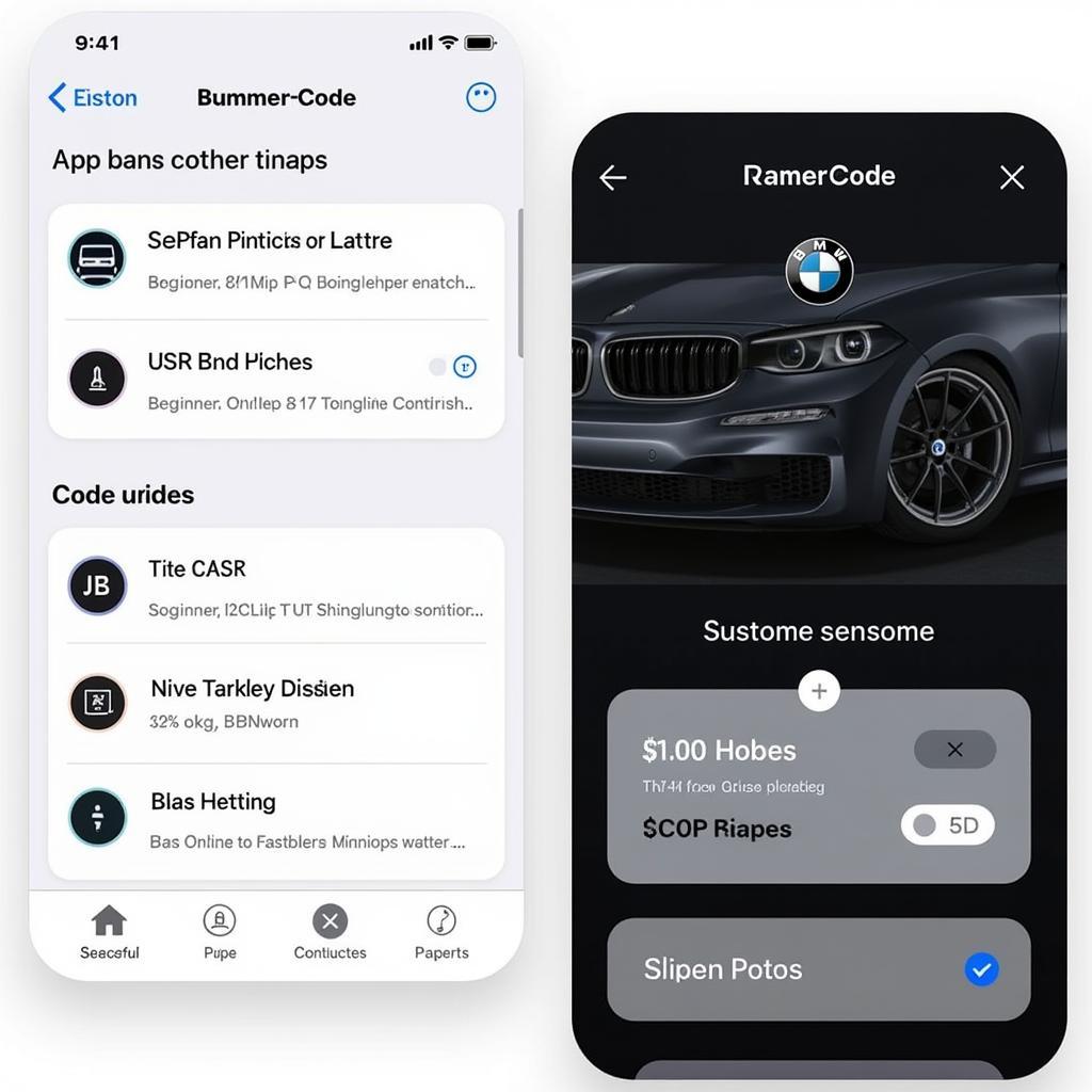 BimmerCode App Displaying Customization Options