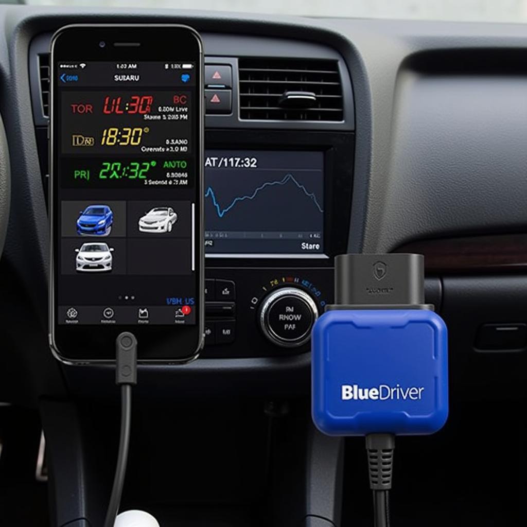 BlueDriver Connected to Subaru Dashboard