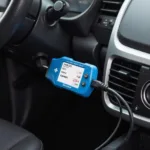 BlueDriver Professional OBD2 Scanner connected to a car's OBD2 port